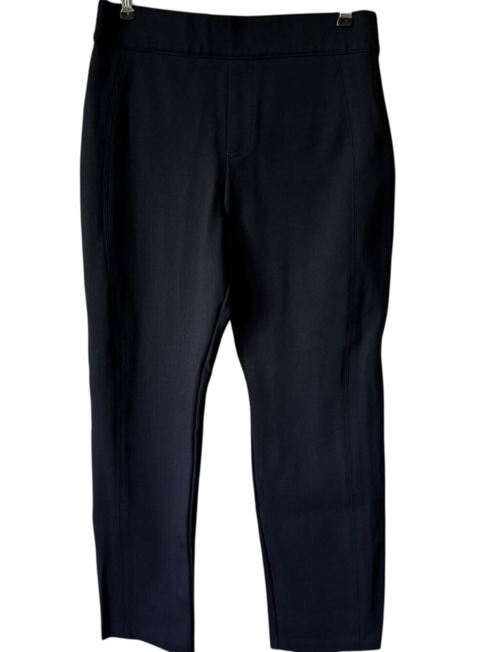 Spanx Size Med Black Ponte Pant Slim Smoothing Stretch Comfort Ankle